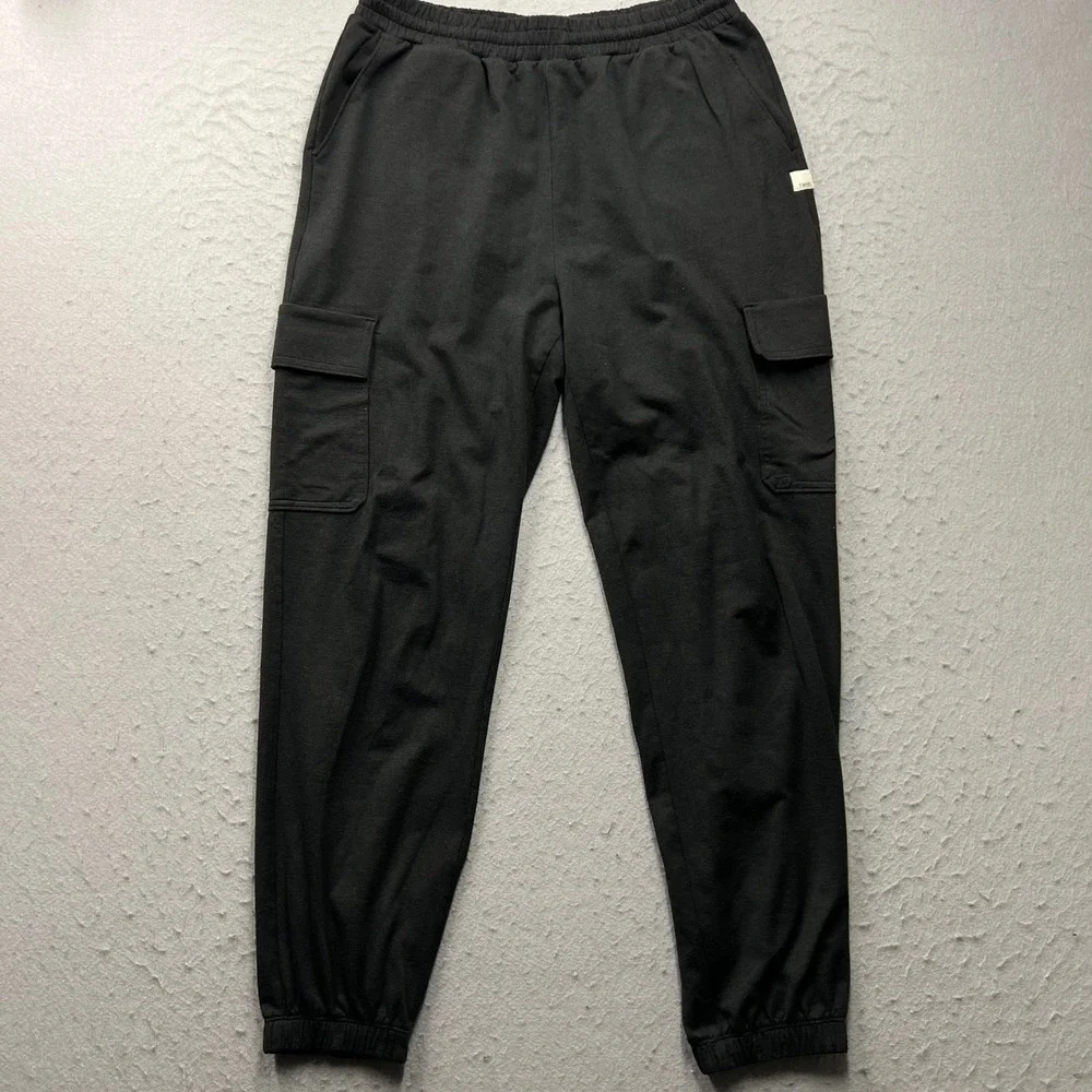 Vuori Mens Black Cargo Joggers Elastic Waist Performance Pants Size M